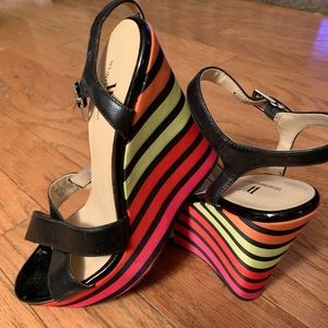 Unique Neon Striped Wedges